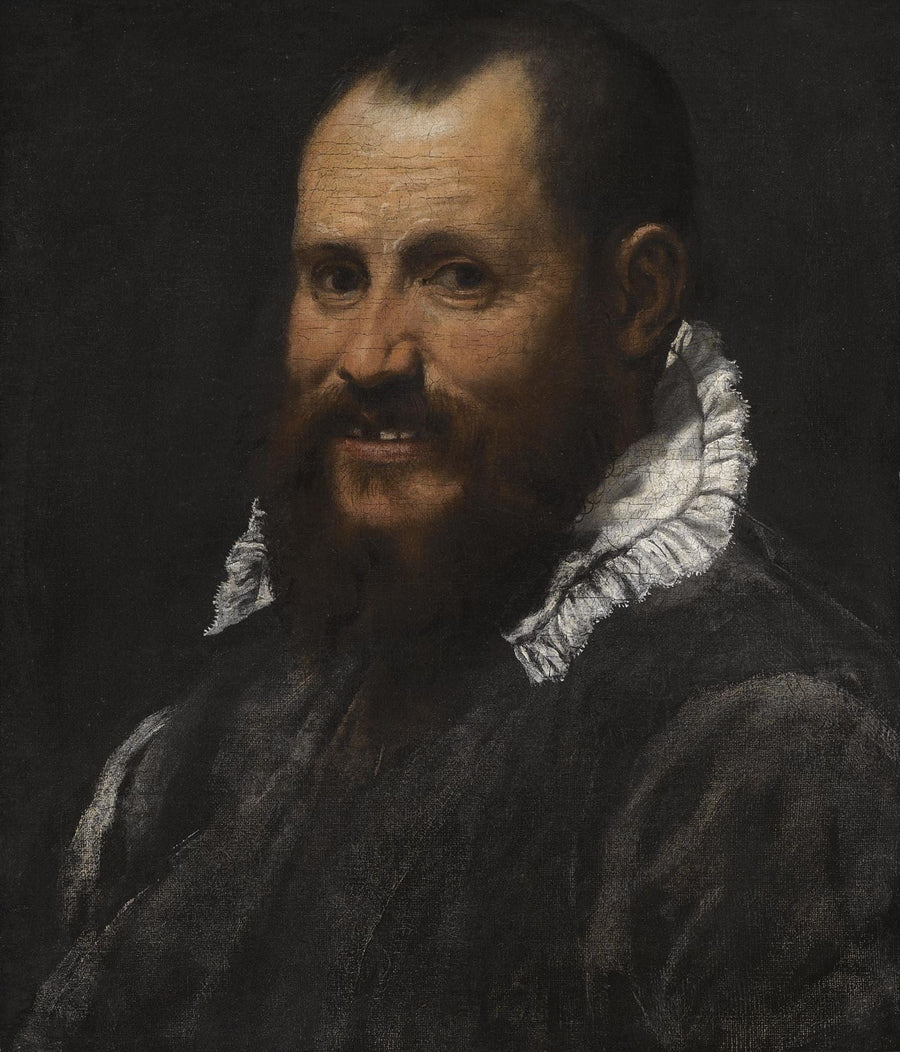 흉상에 흰색 칼라를 입은 남성의 초상화 - Annibale Carracci