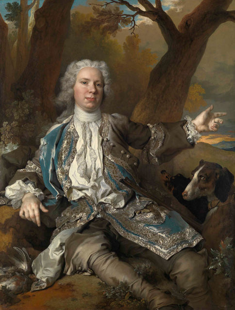 Portrait d'un homme en costume de chasseur - Nicolas de Largillière image 1 reproduction artisanale de tableau