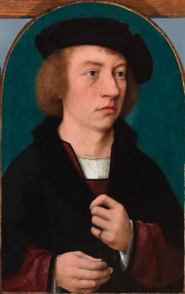 검은 모자를 쓴 젊은 남성의 초상화 - Joos van Cleve