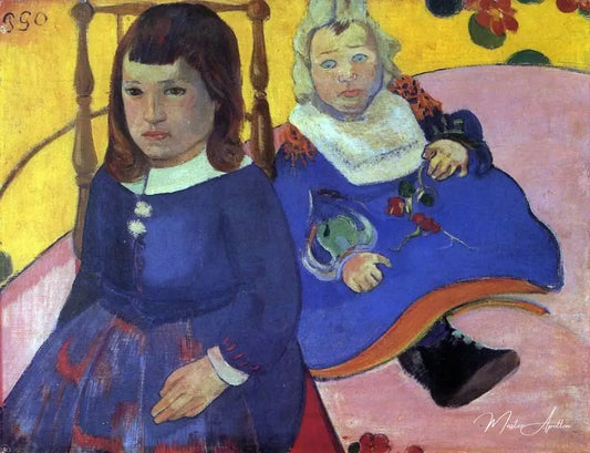 Portrait de deux enfants (Paul et Jean Schuffenecker) - Paul Gauguin - Reproductions de tableaux et peintures haut de gamme