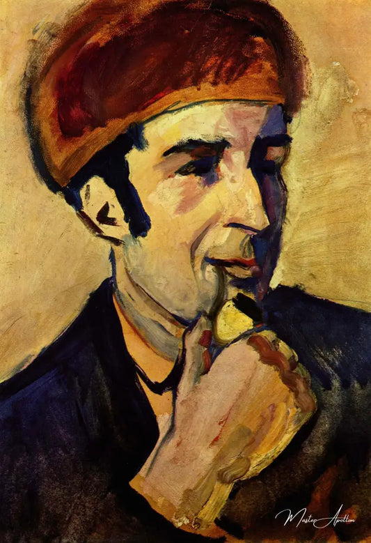 Portrait de franz marc - August Macke - Reproductions de tableaux et peintures haut de gamme