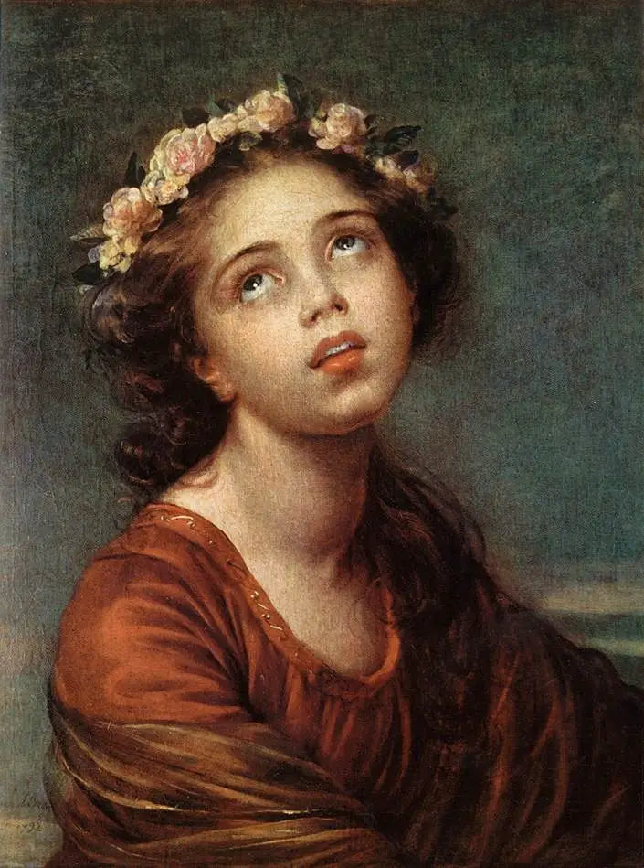 장미 왕관을 쓴 줄리 르브랑 초상화 - 엘리자베스 비제 르 브룬

Source:
Portrait de Julie Lebrun portant une couronne de roses - Élisabeth Vigée Le Brun