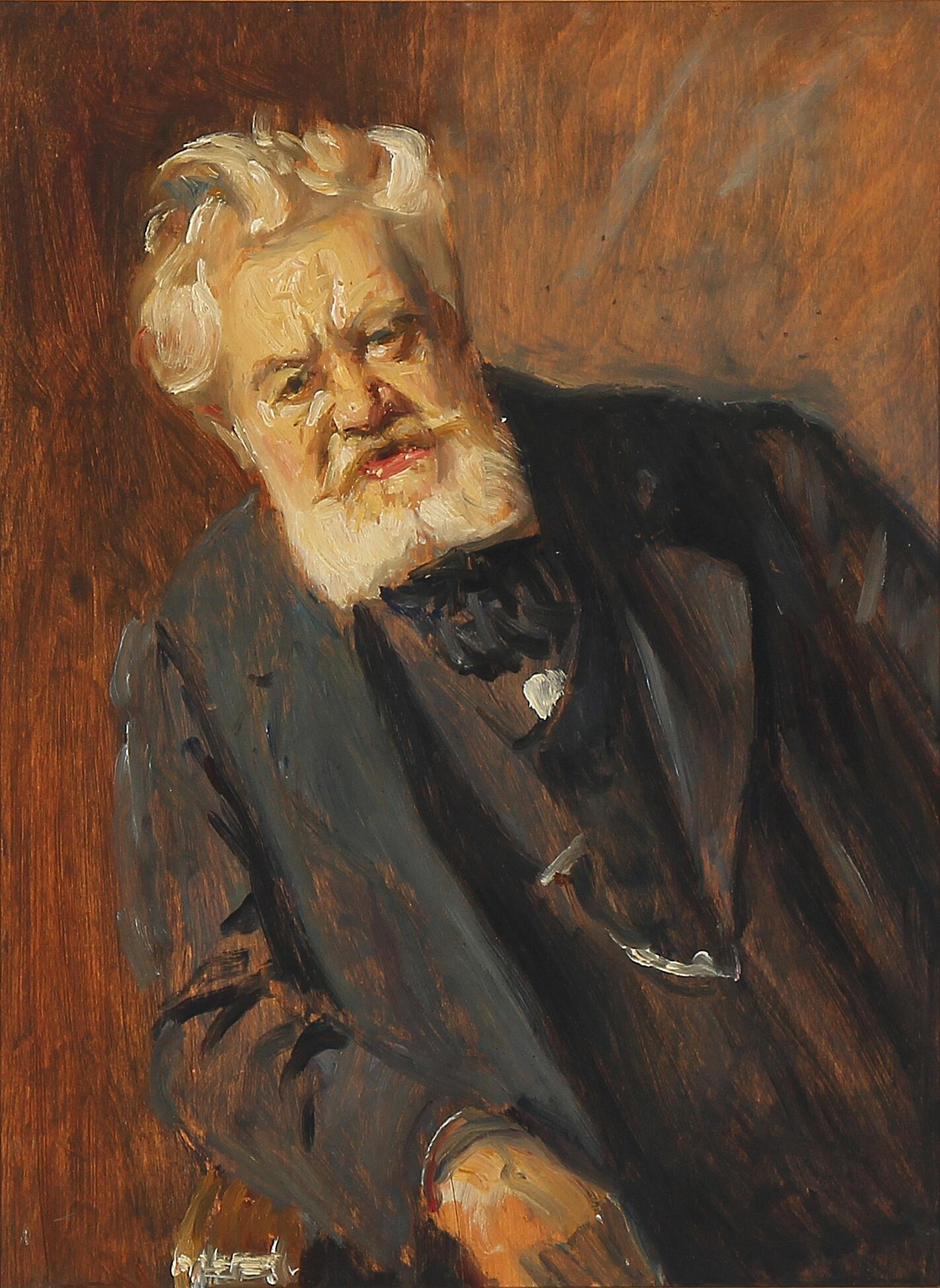Portrait de l'auteur danois Vilhelm Østergaard. - Michael Peter Ancher image 1 copie peinte à la main à l’huile