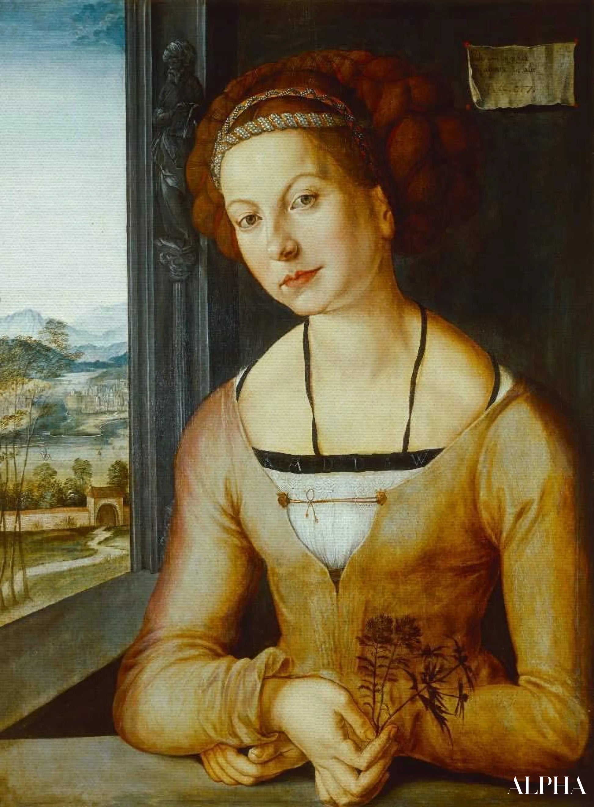 Portrait de la dénomée Fuerlegerin aux cheveux détachés - Albrecht Dürer - Reproductions de tableaux et peintures haut de gamme