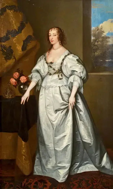 흰색 새틴 드레스를 입고 서 있는 헨리에트 마리 여왕의 전신 초상화 - 앙투안 반 다이크

Source:
Portrait de la reine Henriette Marie debout en pied dans une robe de satin blanc - Antoine van Dyck
