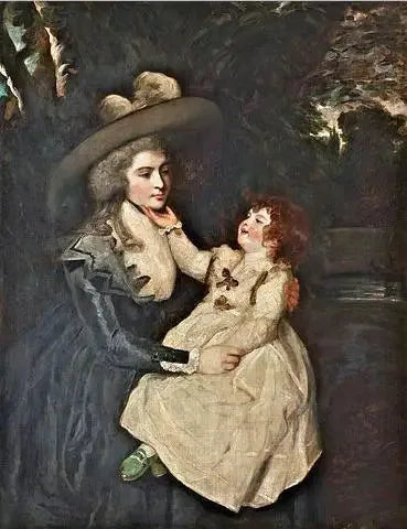 유모 Mme Seaforth와 그녀의 아이의 초상화 - Joshua Reynolds