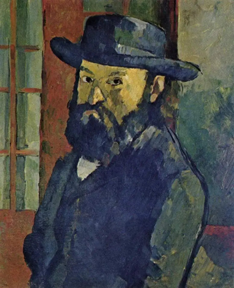 넓은 챙 모자를 쓴 예술가의 초상 - Paul Cézanne