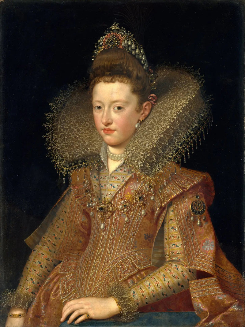 만투아 공작부인 마르그리트 드 곤자그(1591-1632) 초상화 - 프란스 푸르뷔스 주니어

Source:
Portrait de Marguerite de Gonzague (1591-1632), princesse de Mantoue - Frans Pourbus the Younger