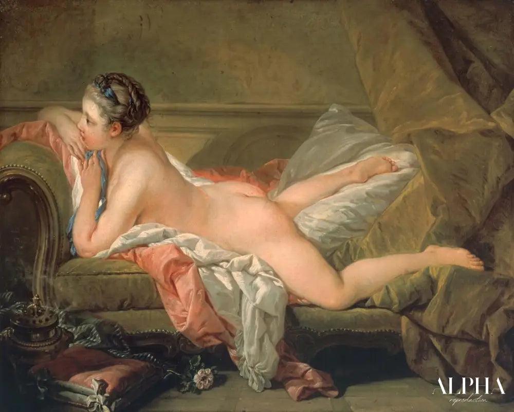 Portrait of Marie-Louis O’Murphy (Nude on a Sofa) - François Boucher - Reproductions de tableaux et peintures haut de gamme