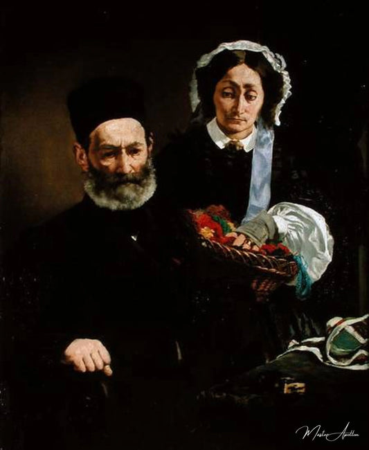 Portrait de Monsieur et Madame Auguste Manet - Edouard Manet - Reproductions de tableaux et peintures haut de gamme