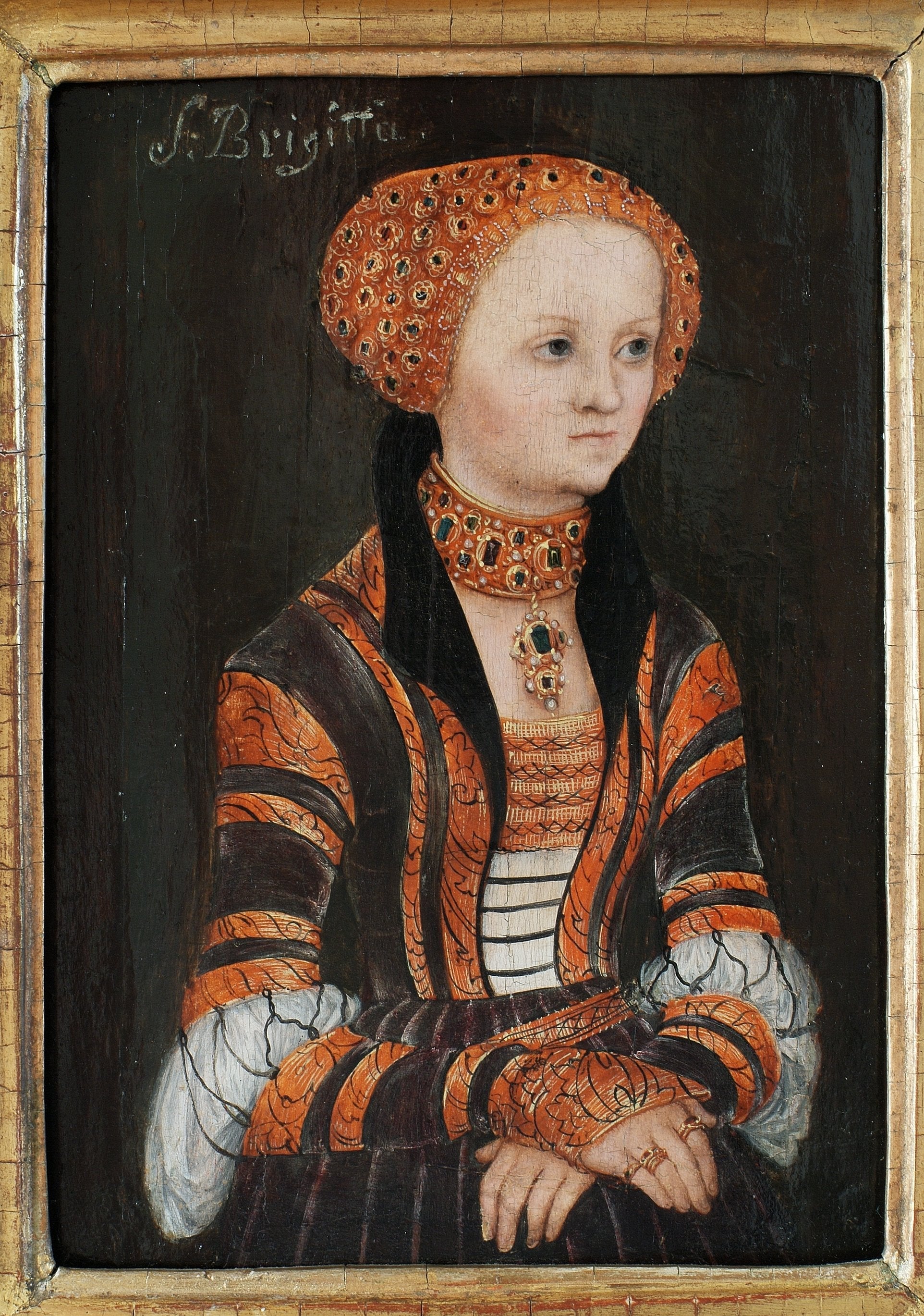 Portrait de sainte Brigitte de Suède - Lucas Cranach the Elder image 1 reproduction de peinture à l’huile