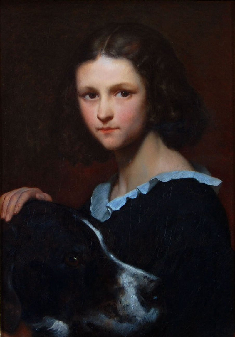 Scheffers 딸 Cornelia의 초상화, 나중에 mw. Marjolin이 된 10세의 나이와 내 터키 강아지와 함께 - Ary Scheffer
