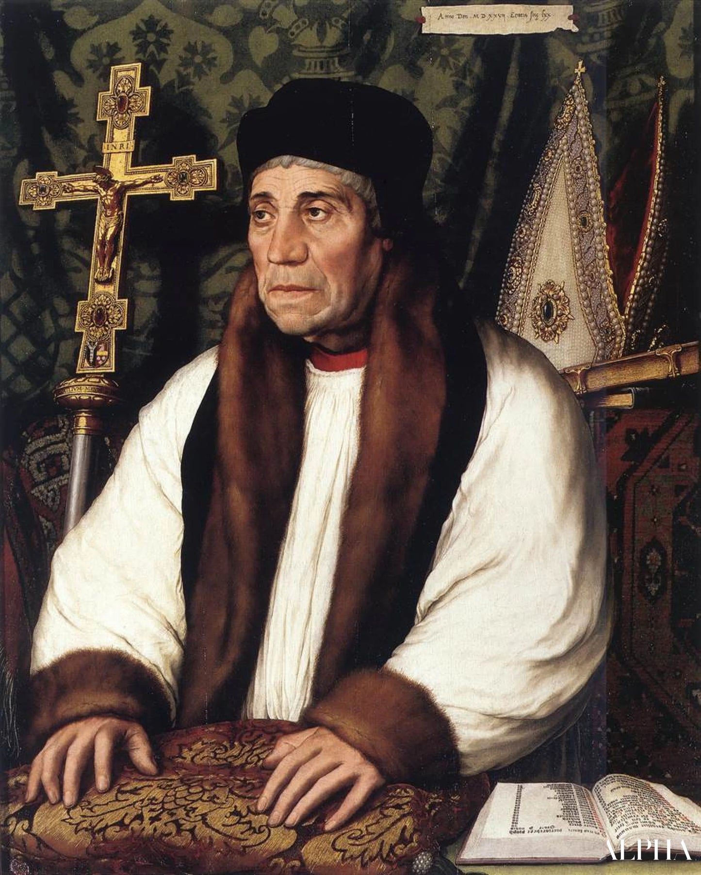 Portrait de William Warham - Hans Holbein le Jeune - Reproductions de tableaux et peintures haut de gamme