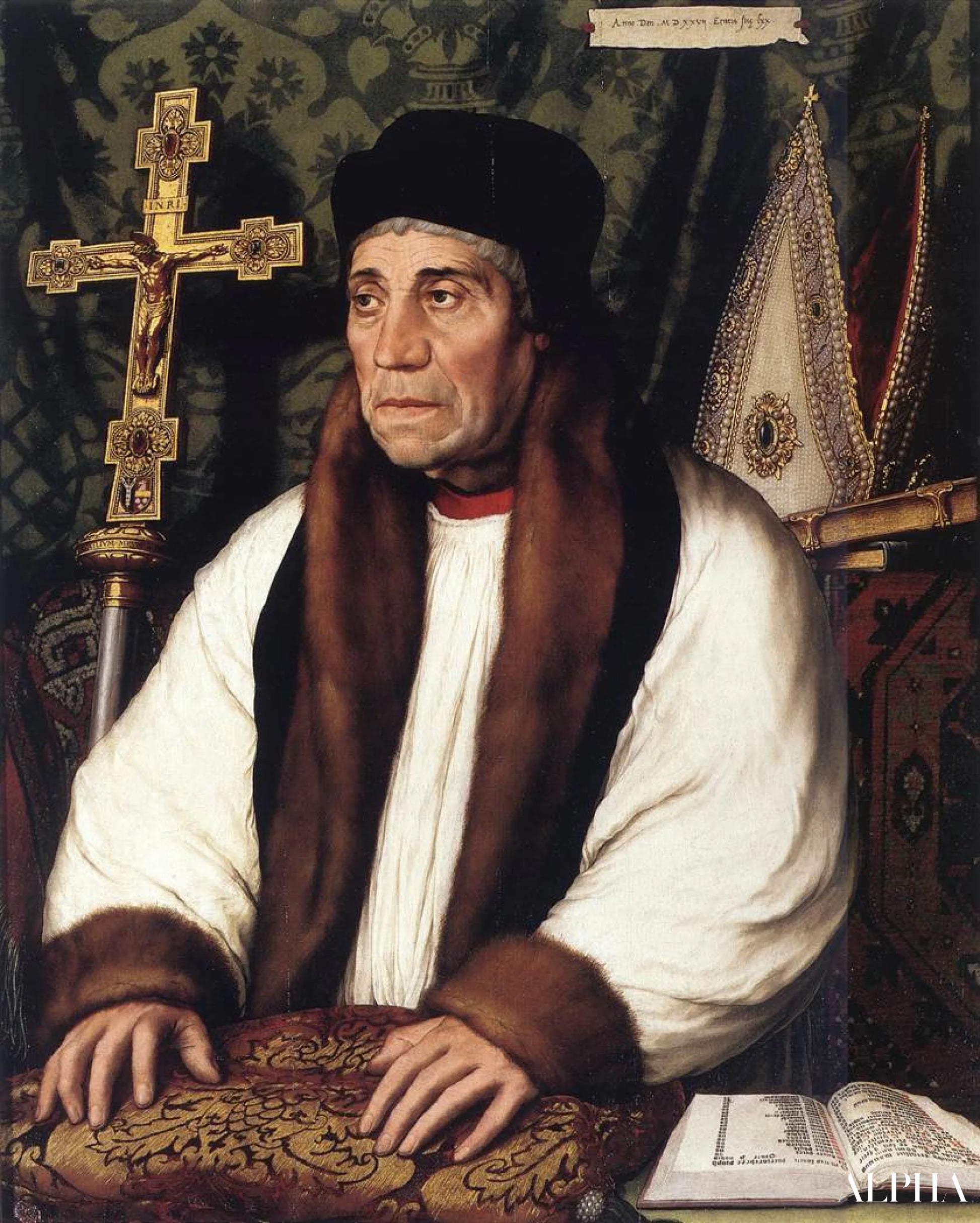 Portrait de William Warham - Hans Holbein le Jeune - Reproductions de tableaux et peintures haut de gamme
