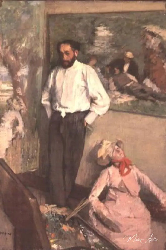 Portrait d'Henri Michel-Levy dans son atelier - Edgar Degas - Reproductions de tableaux et peintures haut de gamme