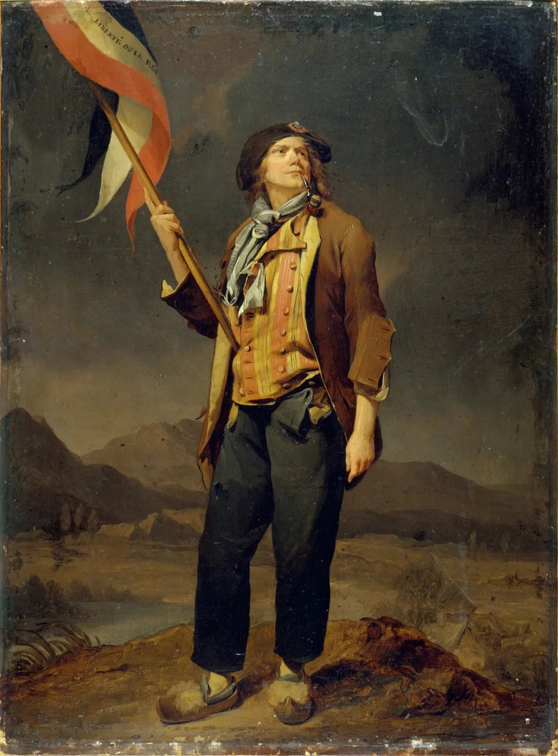 가수 시몬 셰나르(1758-1832)의 초상화, 산-큐리트 복장을 입고, 1792년 10월 14일 사보이의 자유 축제에서 깃발을 들고 있는 모습 - 루이-레오폴드 보이리