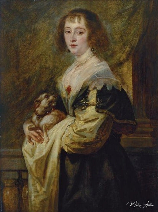 Portrait d'une dame avec un petit chien - Peter Paul Rubens - Reproductions de tableaux et peintures haut de gamme