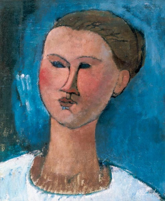 Portrait d'une femme jeune - Amedeo Modigliani - Reproductions de tableaux et peintures haut de gamme