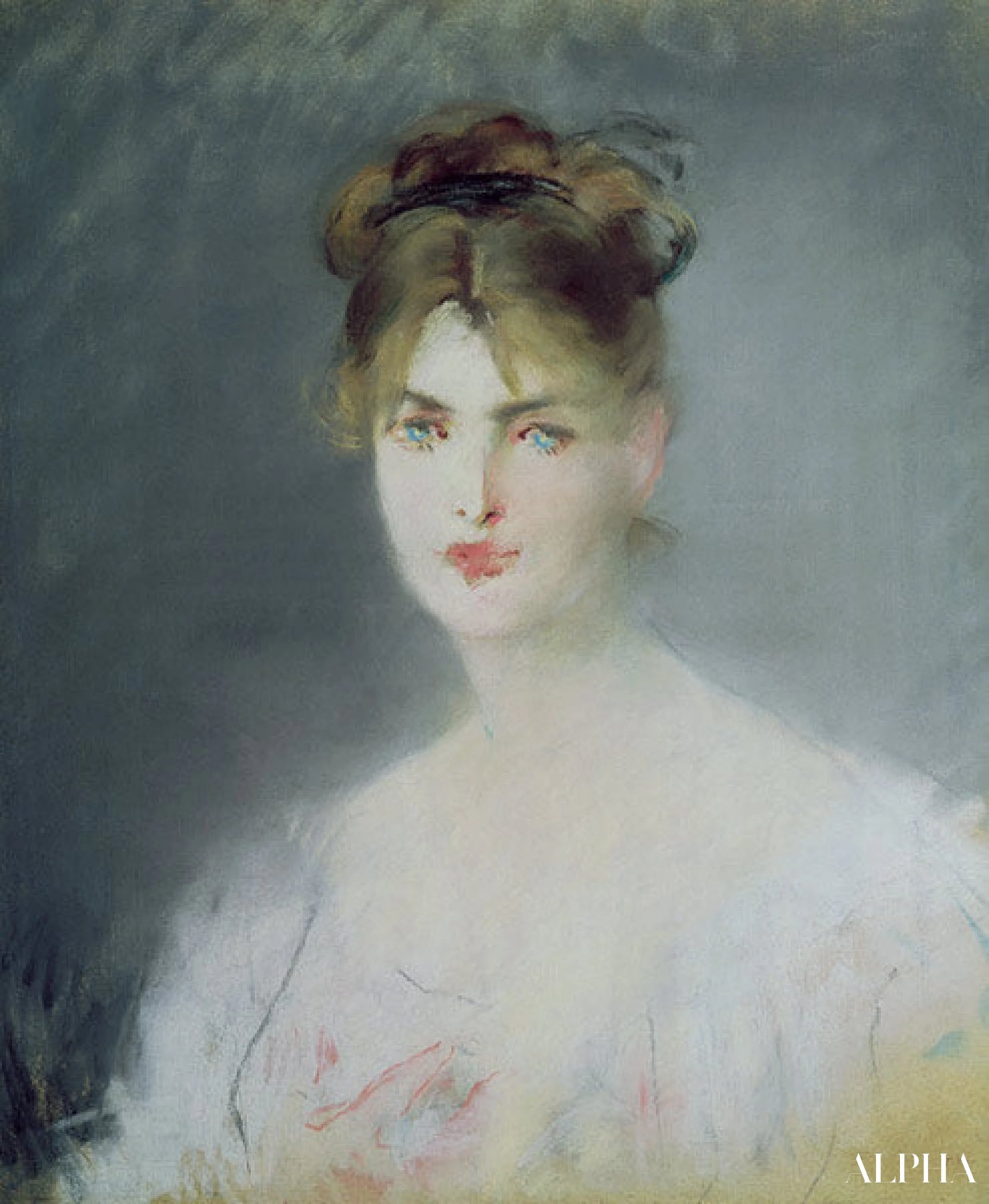 금발 머리와 파란 눈을 가진 젊은 여성의 초상 - Edouard Manet - 고급 그림 및 회화 복제본