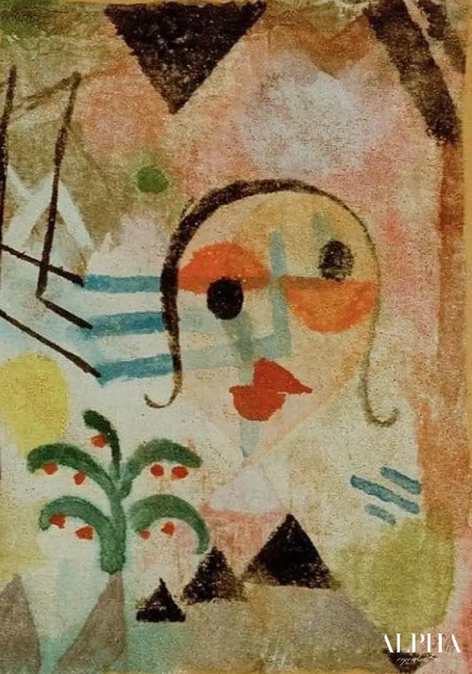 Portrait d'une personne aux cheveux longs, 1917 - Paul Klee - Reproductions de tableaux et peintures haut de gamme