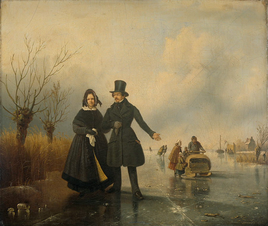 Portrait de M. et Mme Thijssen sur la glace - Jacobus Sörensen