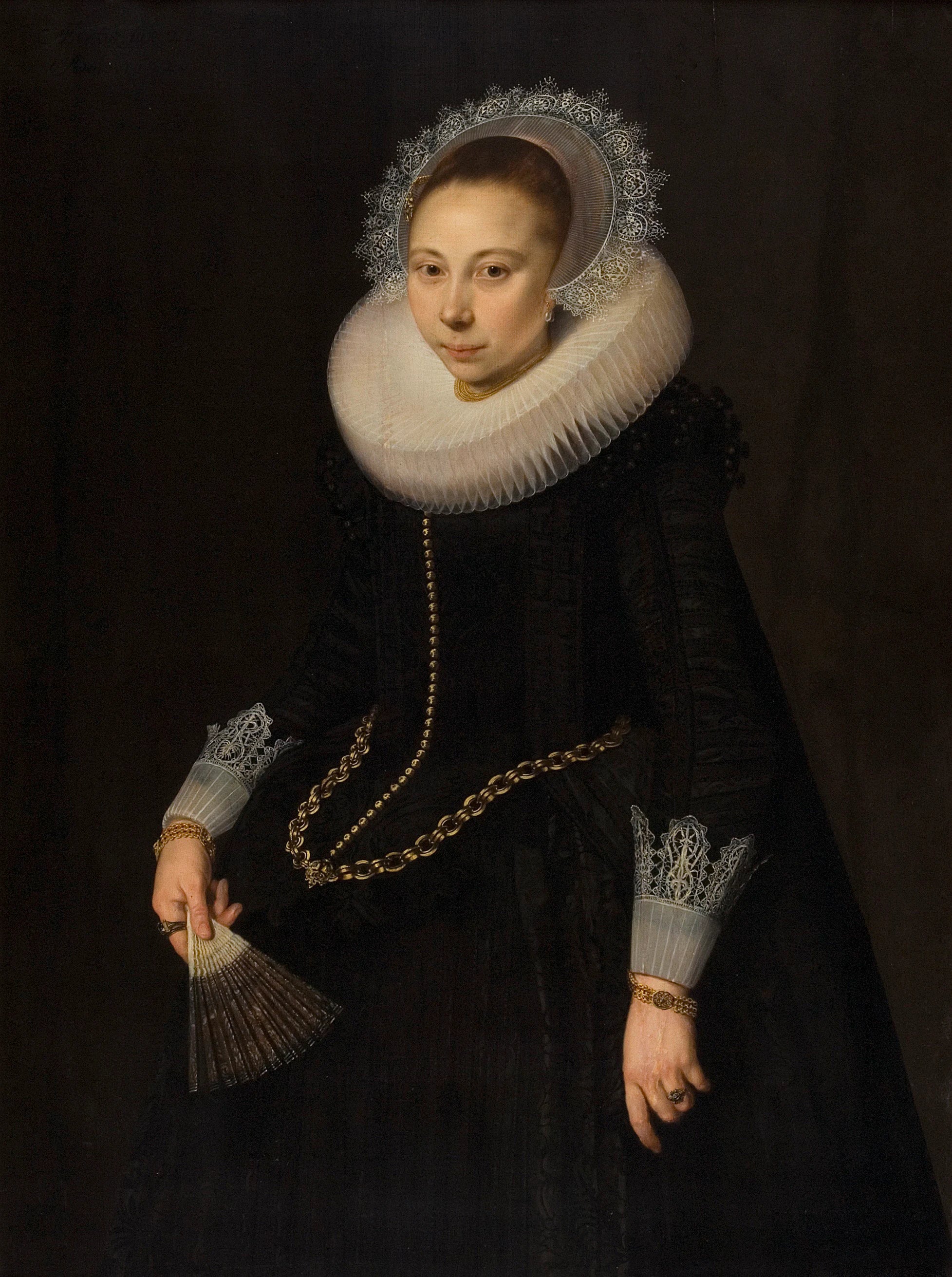 Portrait de Maria Overrijn van Schoterbosch (1599/1600-1638) - Cornelis van der Voort