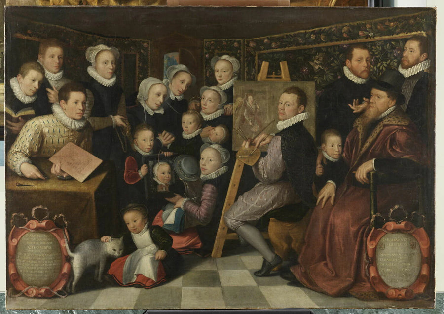 Portrait d'Otto van Veen à son chevalet, entouré des siens - Otto van Veen