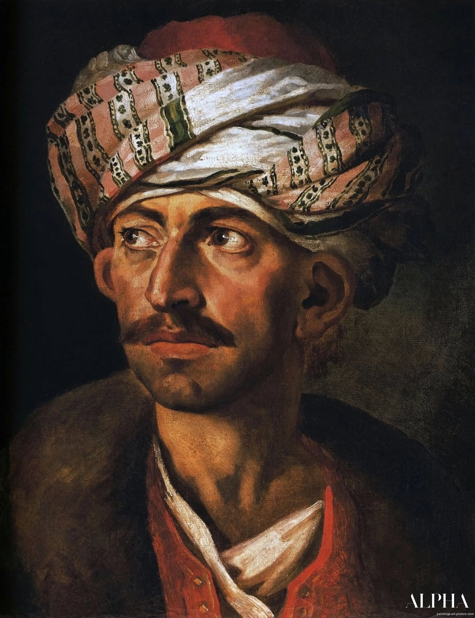 Portrait présumé de Mustapha - Théodore Géricault - Reproductions de tableaux et peintures haut de gamme
