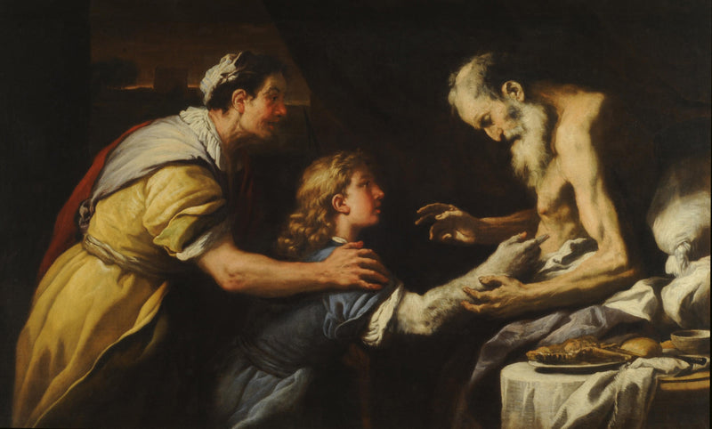 야곱이 이삭에게 보여주는 모습 - 루카 조르다노