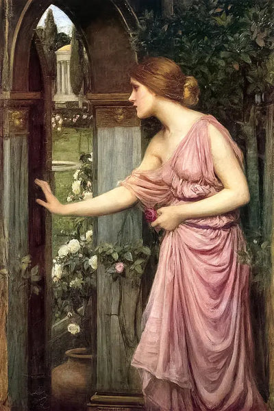 Reproduction du tableau « Psyché entrant dans le jardin de Cupidon - John William Waterhouse » par Alpha Reproduction en peinture à l’huile