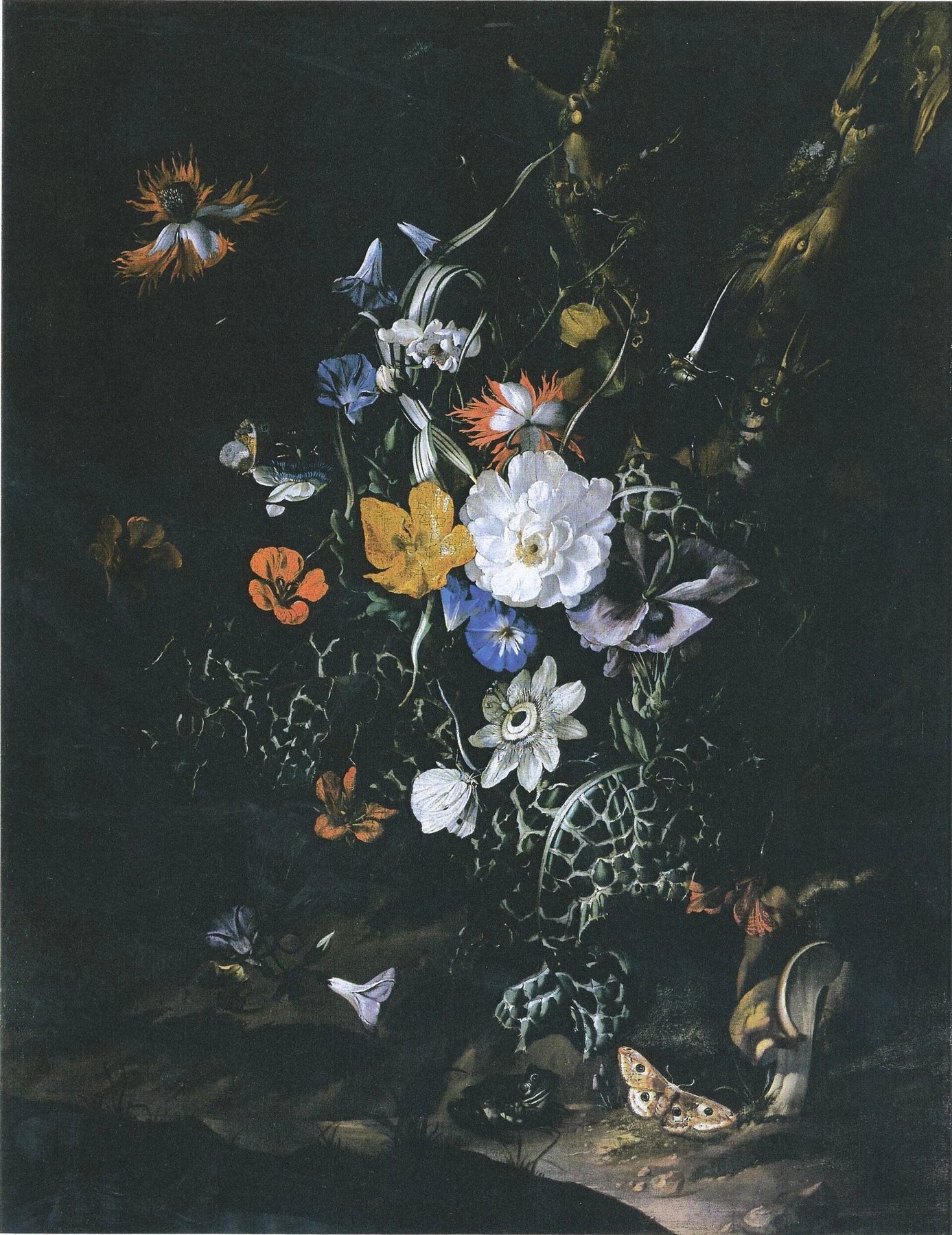 Fleurs à la lisière d’un bois, peinture de Rachel Ruysch
