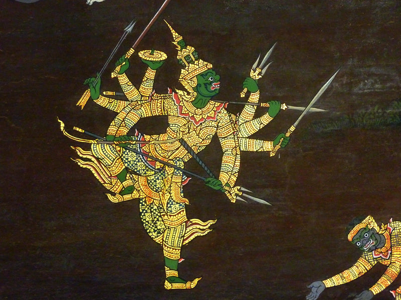 Ramakien, panneau 130 du cloître de Wat Phra Kaew - Ateliers royaux de Bangkok