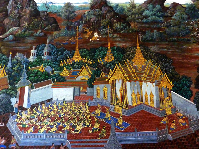 Ramakien, panneau 140 du cloître de Wat Phra Kaew - Ateliers royaux de Bangkok