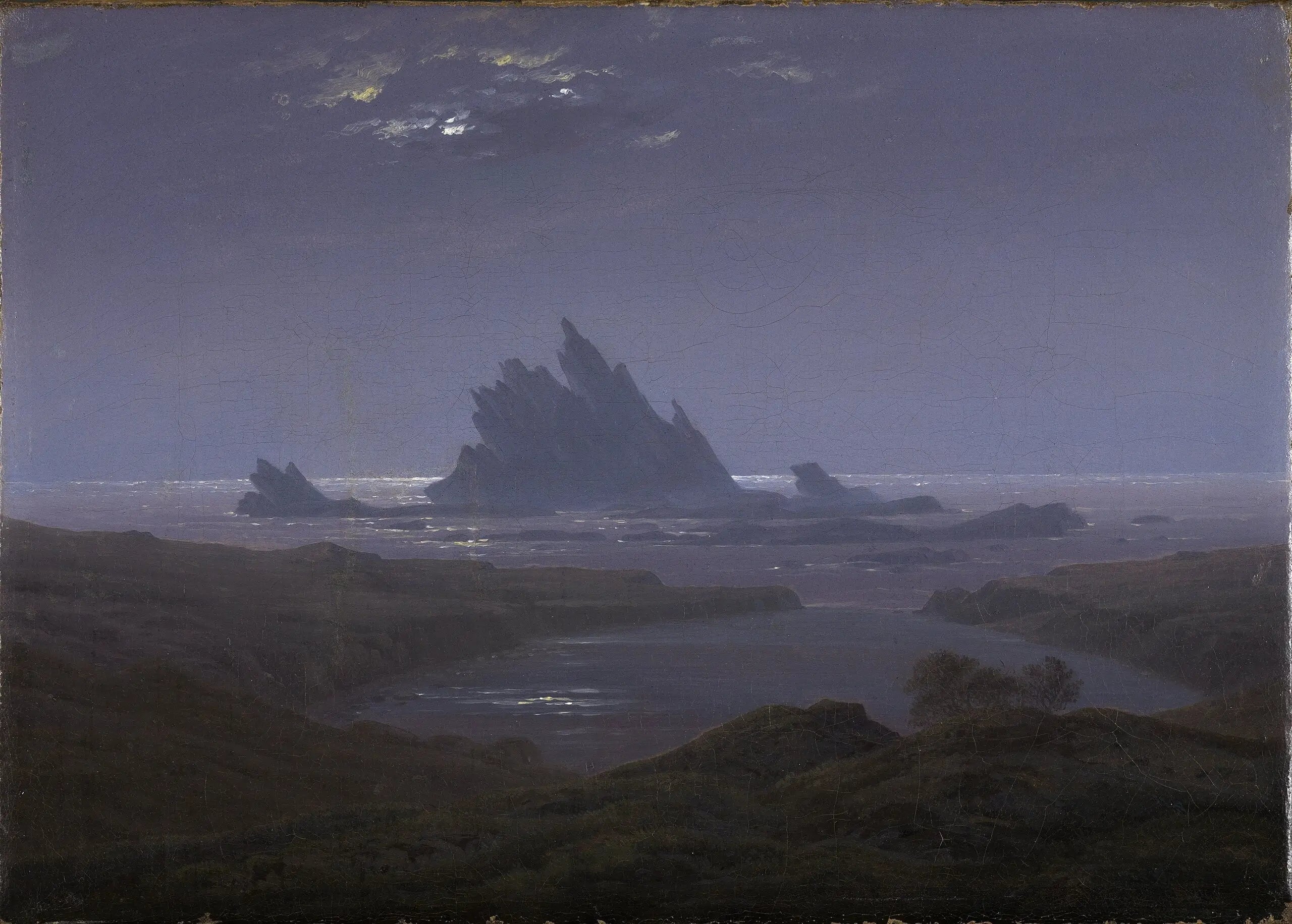 Récif rocheux au bord de la mer - Caspar David Friedrich image 1 copie peinte à la main à l’huile