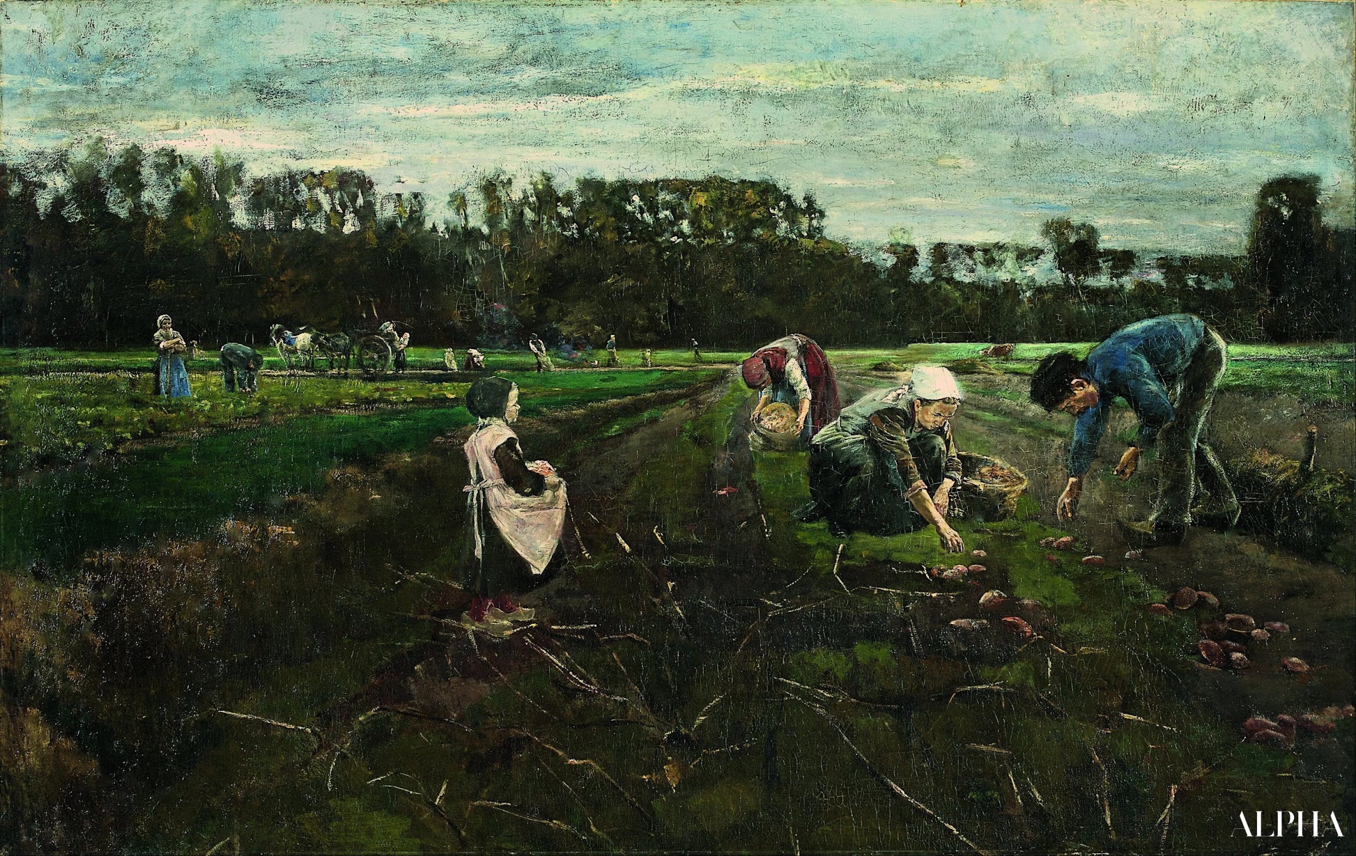 감자 수확 - Max Liebermann - 고급 그림 및 회화 복제본