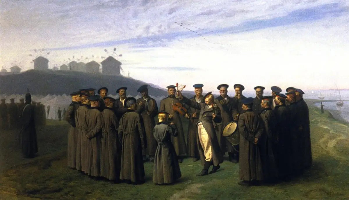 Récréation dans un camp russe - Jean-Léon Gérôme image 1 reproduction artisanale de tableau
