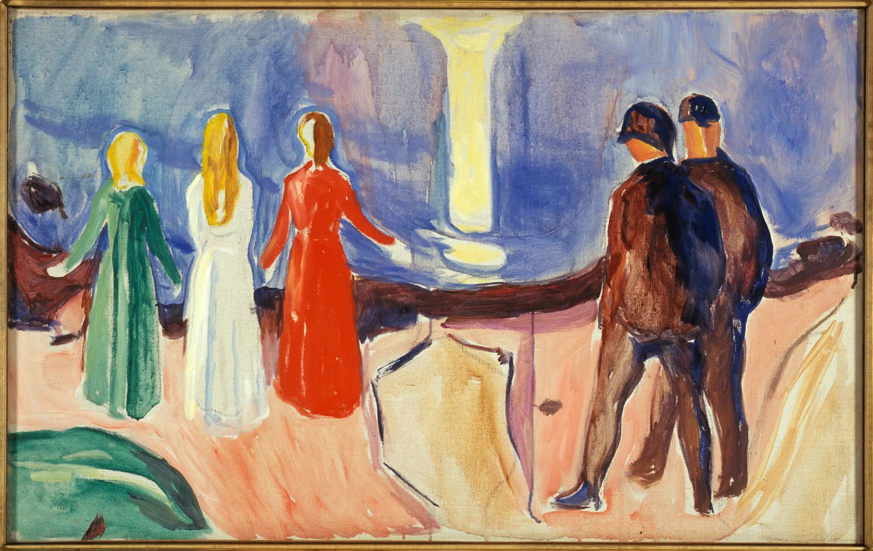 Reproduction du tableau « Rencontre sur la plage - Edvard Munch » par Alpha Reproduction en peinture à l’huile