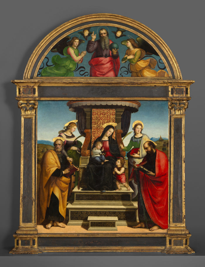 성인들과 함께 즉위한 동정녀와 아기, 콜로나 제단화, 1504-1505년경 - Raphaël