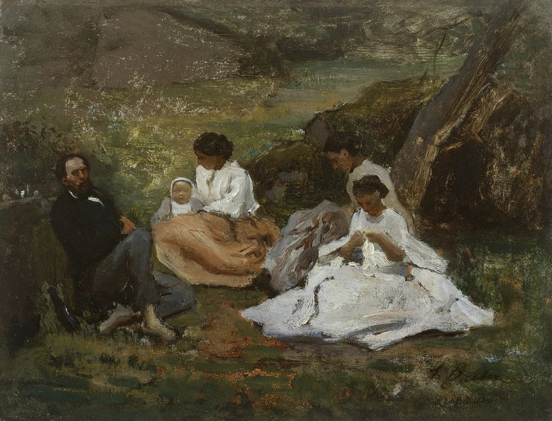 가족 모임 Bourron-Marlotte (Théodore de Banville의 Fontainebleau 숲에서) - Jules Breton