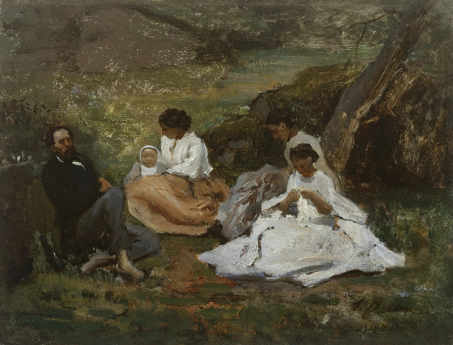 가족 모임 Bourron-Marlotte (Théodore de Banville의 Fontainebleau 숲에서) - Jules Breton