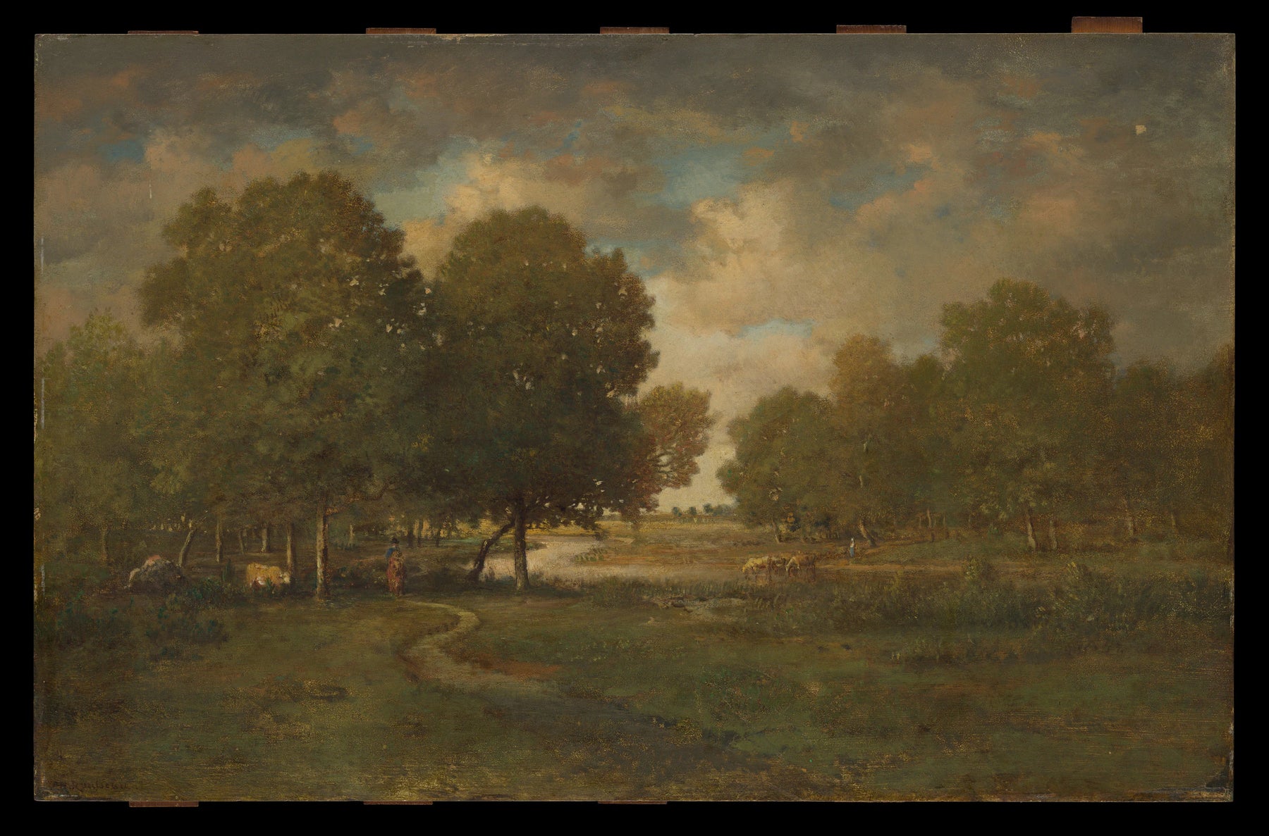 Une rivière dans un pré - Théodore Rousseau