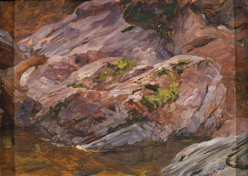 분홍 화강암 바위, 피드혼 강 - 프레데릭 레이튼

Source:
Rochers de granit rose, rivière Findhorn - Frederic Leighton