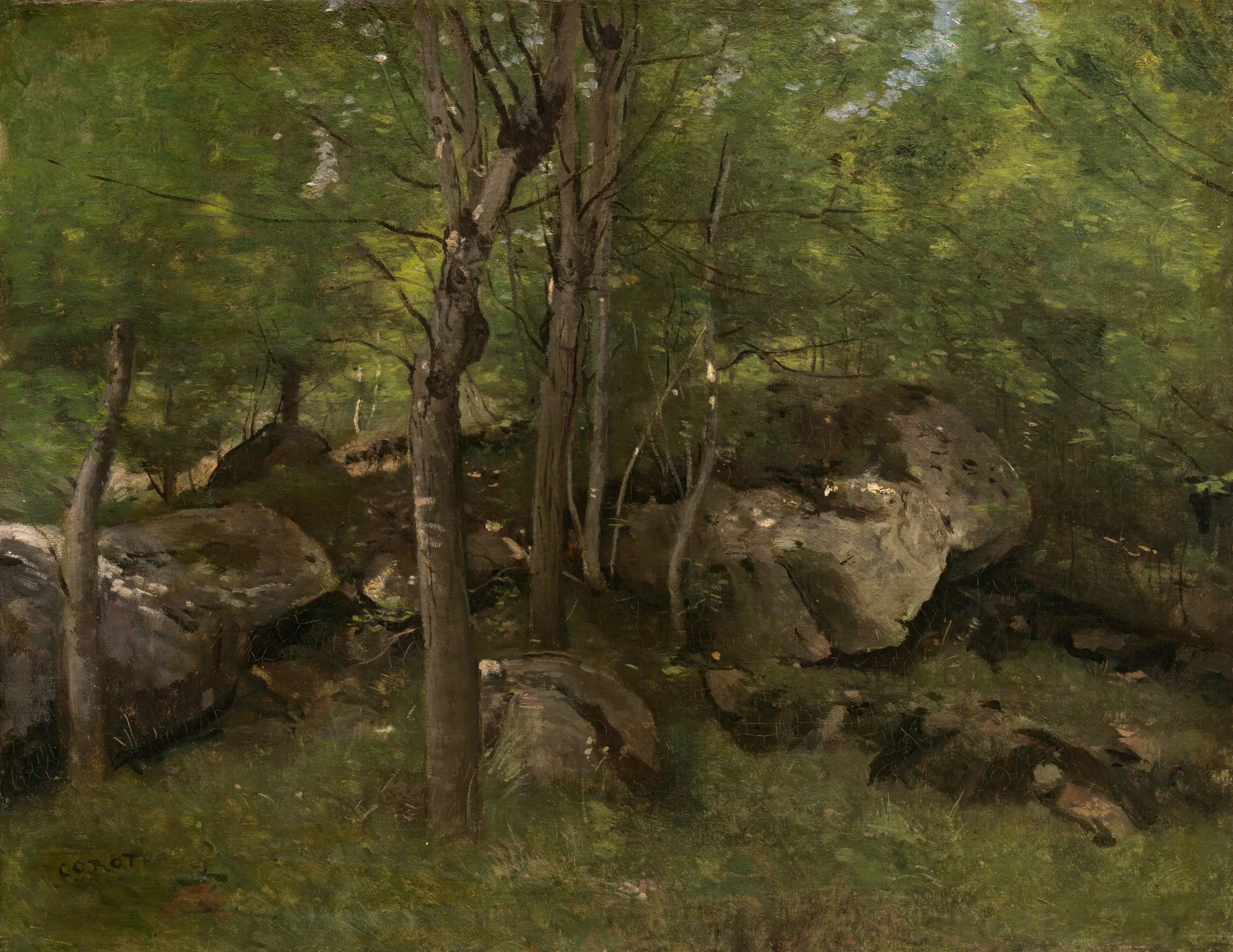 Rochers de la forêt de Fontainebleau - Jean-Baptiste Camille Corot - Alpha Reproduction
