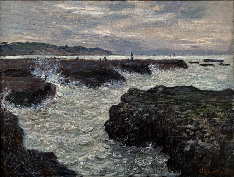 포르빌의 바위, 썰물 때. - Claude Monet