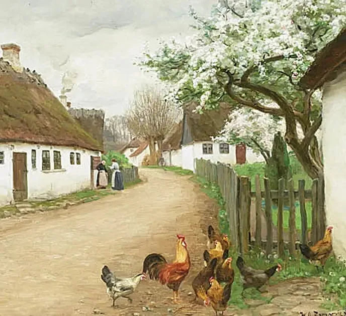 닭과 함께 마을 거리와 이야기를 나누는 두 여성 - H. A. Brendekilde

Source:
Rue du village avec des poules et deux femmes qui discutent. - H. A. Brendekilde