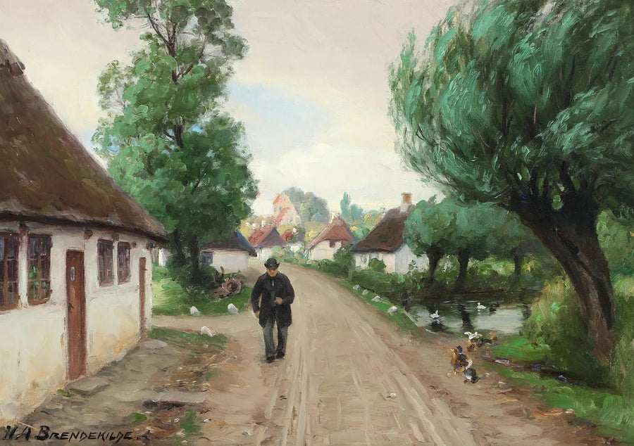 호수 가장자리에서 남자와 오리들이 있는 마을 거리 - H. A. Brendekilde

Source:
Rue du village avec homme et canards au bord de l'étang. - H. A. Brendekilde
