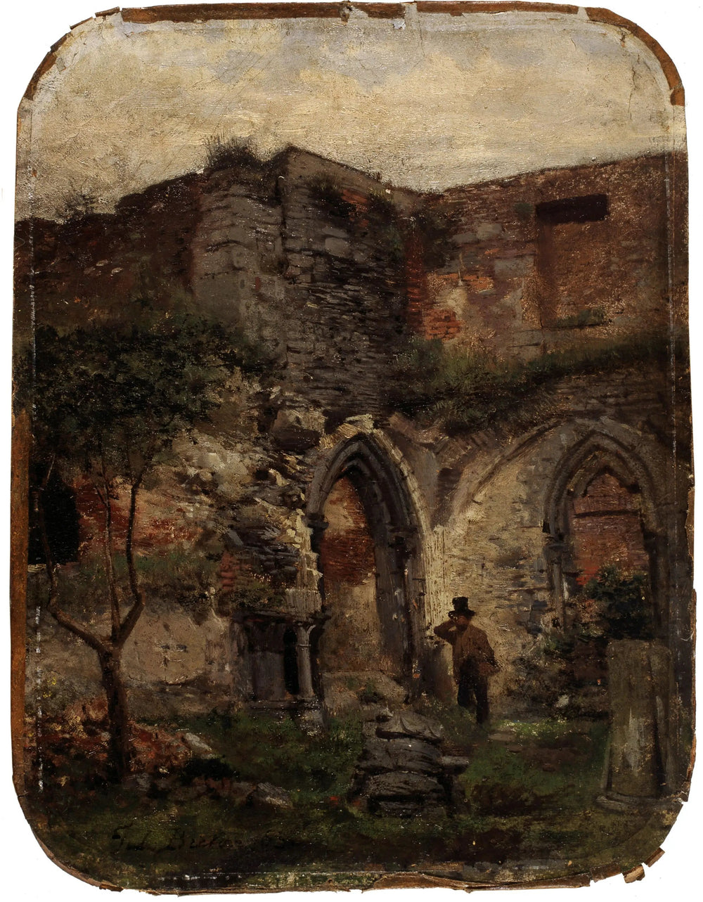 Ruines de l'abbaye Saint-Bavon à Gand - Jules Breton image 1 tableau peint à l’huile sur toile