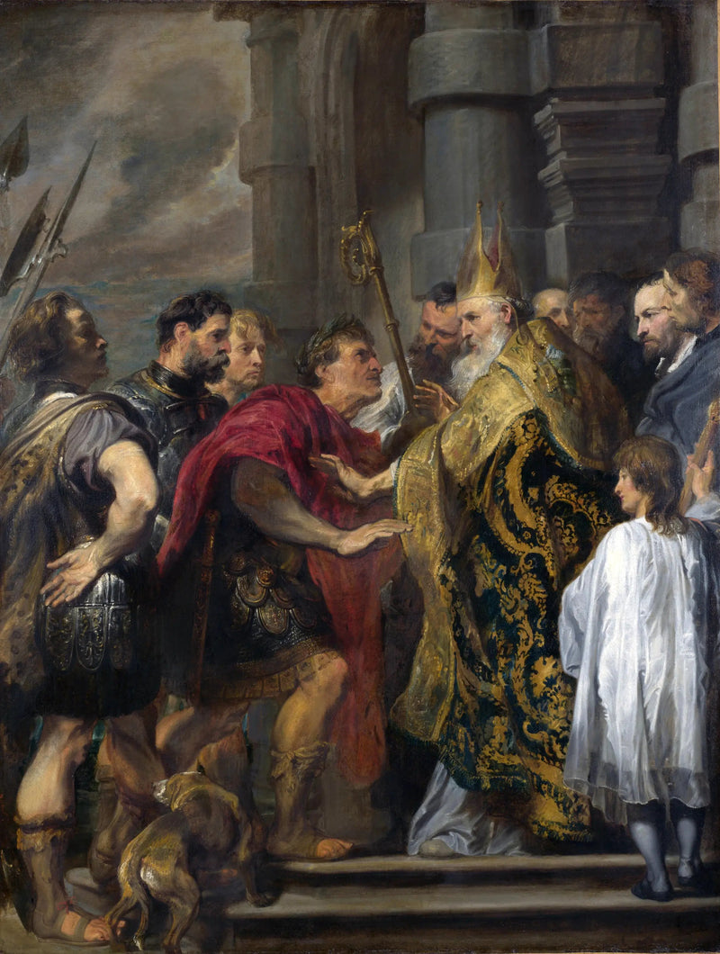 성 암브로지우스가 테오도시우스에게 그의 교회 입장을 거부하는 모습 - 앙투안 반 다이크

Source:
saint Ambroise refusant à Théodose l'entrée de son église - Antoine van Dyck
