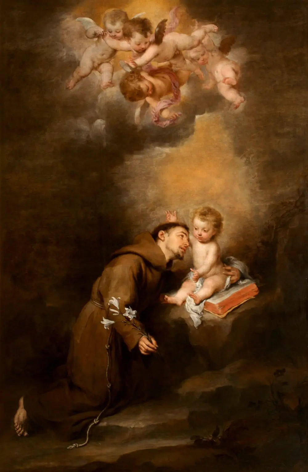 Saint Antoine de Padoue avec l'Enfant - Bartolomé Esteban Murillo image 1 reproduction artisanale de tableau