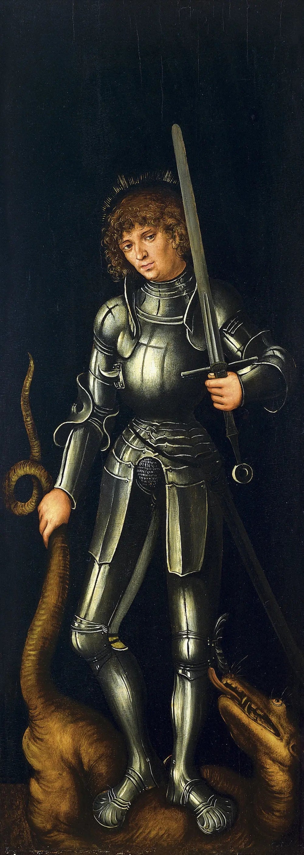 Saint Georges (aile extérieure droite) - Lucas Cranach the Elder image 1 tableau peint à l’huile sur toile